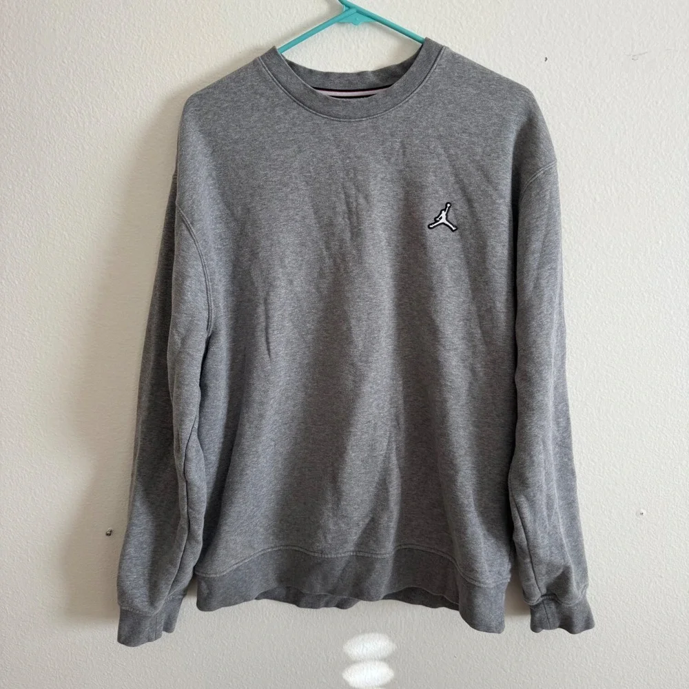 Jordan Mens Jumpman Fleece Crewneck Sweatshirt Heather Gray Medium CV0683-091
